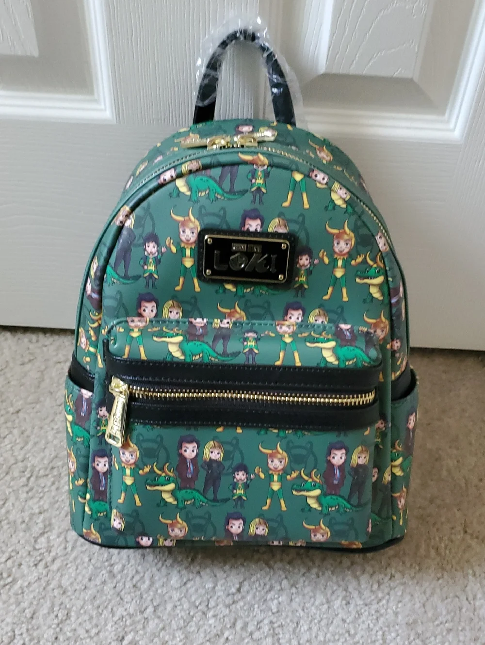 NWT Loungefly Green Loki Variant Mini Backpack